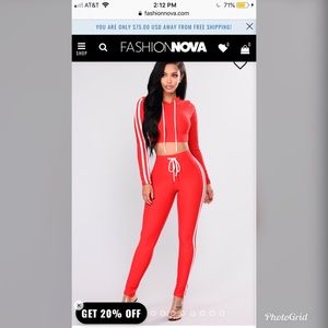 NWOT Tennis courts ll set Red/White (fashion nova)